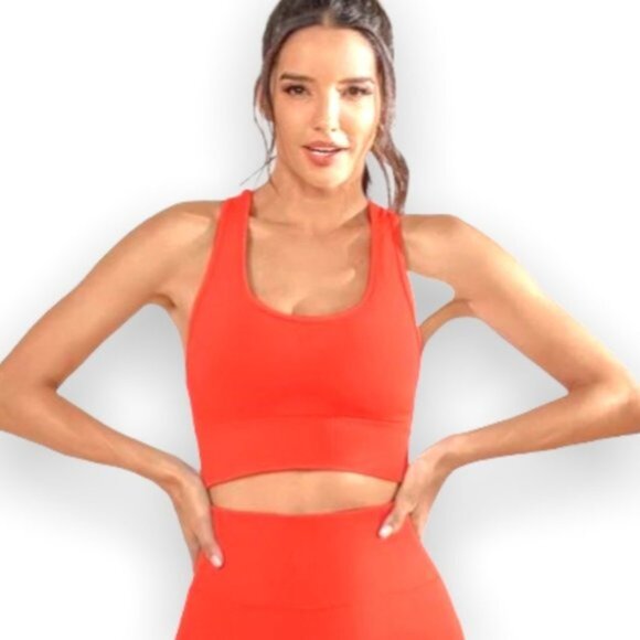 Brand New Coral Red/Blood Orange Workout/Training Bra-Size L - Picture 4 of 6